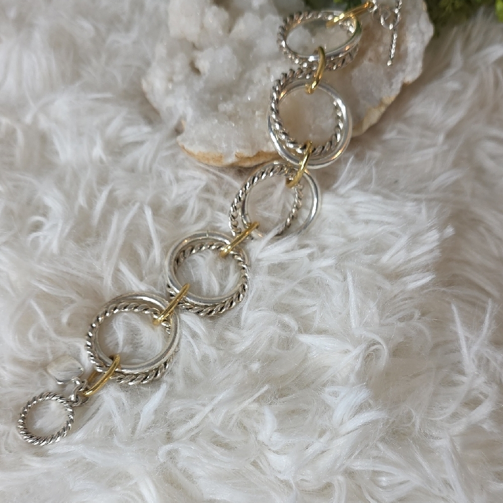 Ralph Lauren Silver and Gold Women's Toggle Bracelet